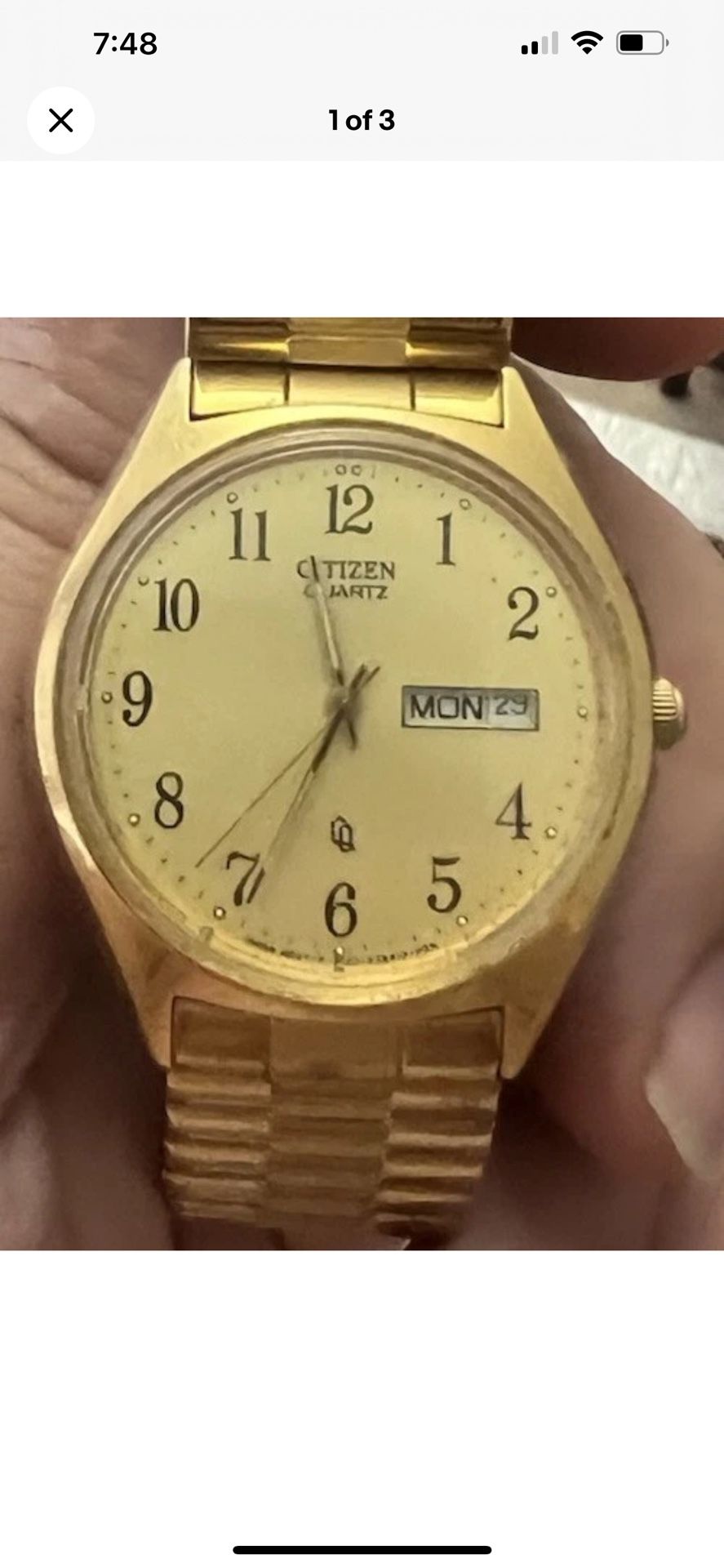 ๐๐Prestigious Unique Vintage Gold Plated Menโs Watch 90โs๐๐