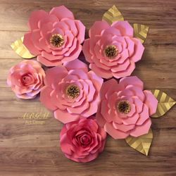 Flores de papel • Paper flowers • Flores de papel grandes