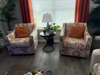 Pair of Paisley Upholstered Accent Chairs