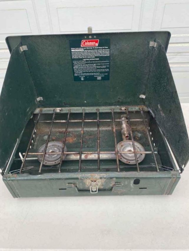 Vintage 425f White Gas Coleman 2 Burner Cooker