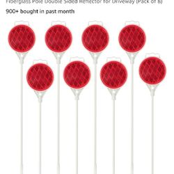 Reflective Driveway Markers,Snow Plow Markers,51 Inch Fiberglass Pole Double Sided Reflector for Driveway (Pack of 8)