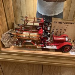 Firefighters Antique Models Of Early Fire Trucks