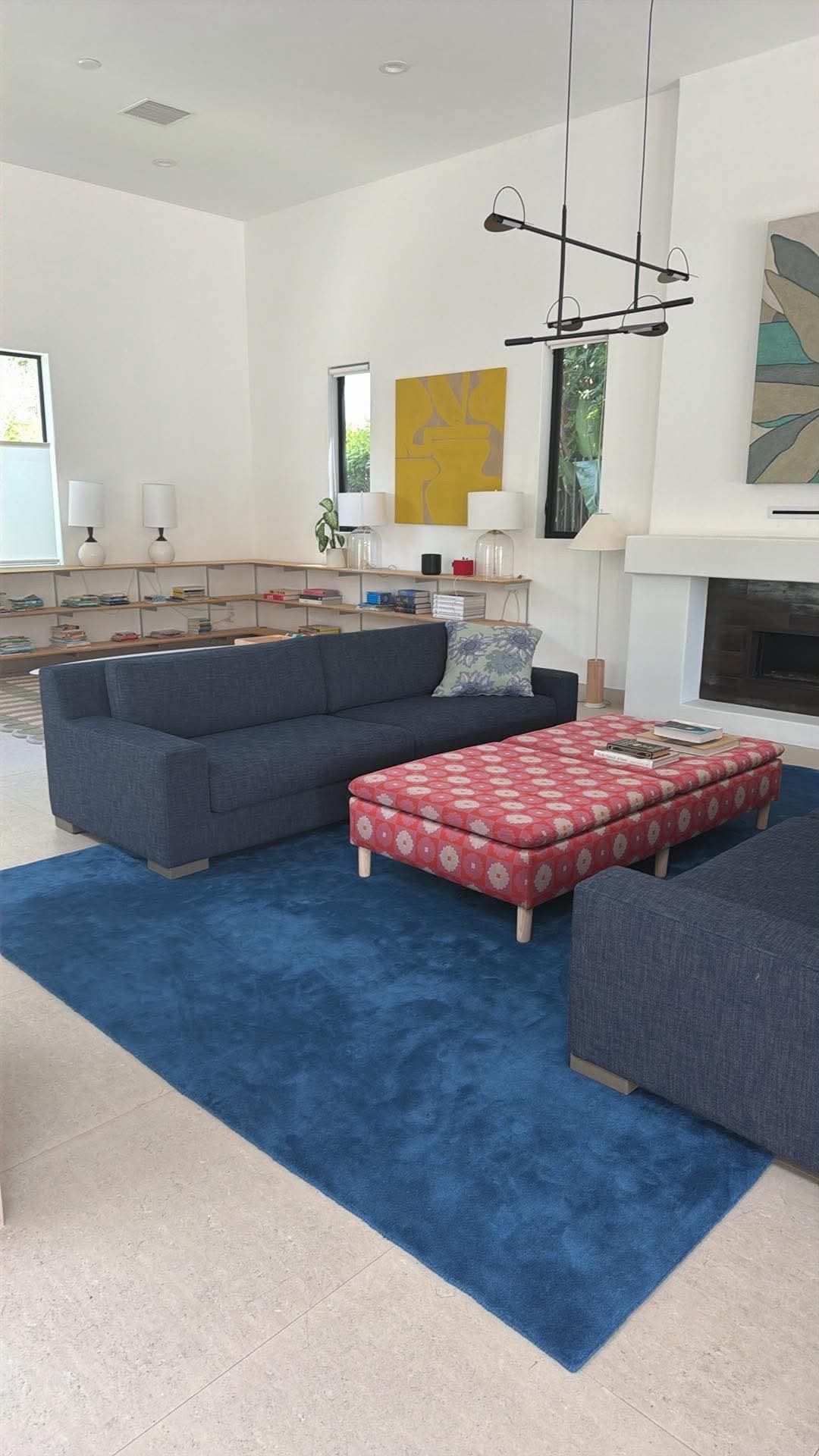 Like New Restoration Hardware Indigo Moderna Track Arm Sofa