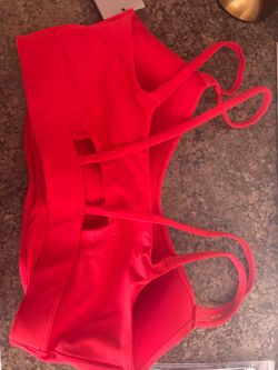 Red sports bra