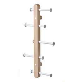 Wall-Mounted Wood Coat Rack with Pegs