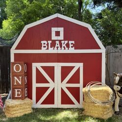 Red Barn Backdrop For Birthday, Skit, Celebration, Etc. 