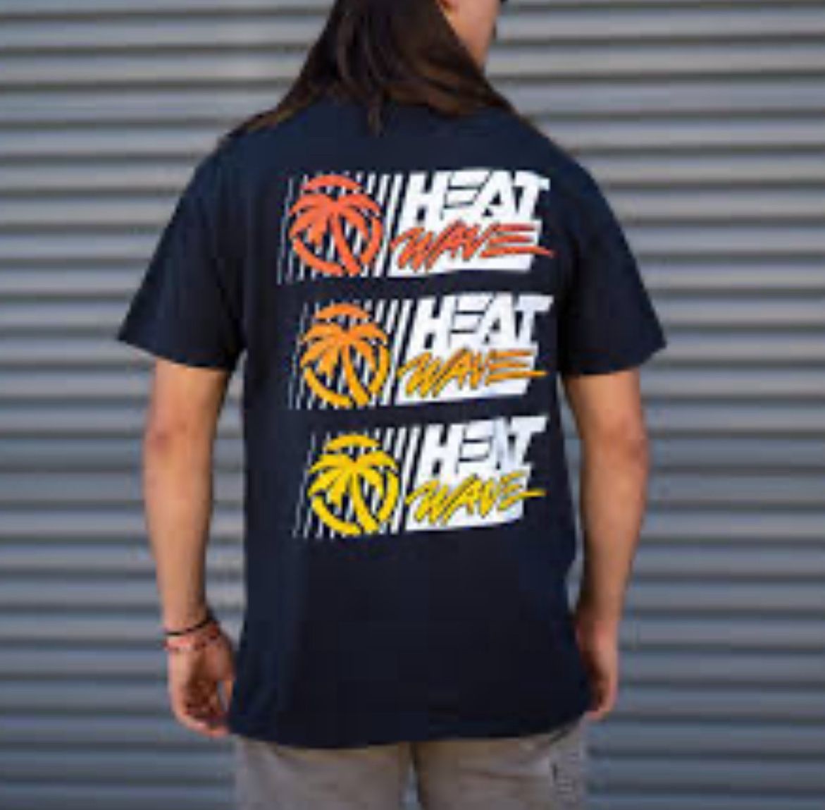 New Men’s Size L American Apparel Heat Wave Graphic Skater T-shirt Tee 100% Cotton