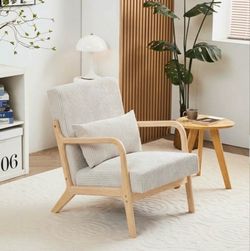Mid-Century Modern Accent Chair with Wood Frame (HN)