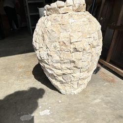 1988 Mosaic Stone Floor Vase
