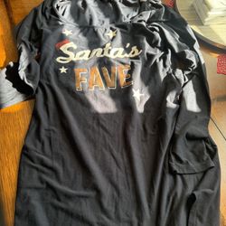 Black dress with 'Santa's Fave' design