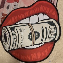 Lips Hundred Dollar Bill Rug