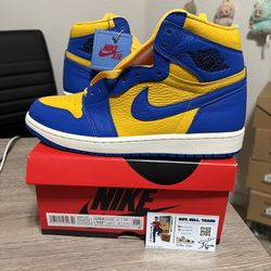Size 10.5W / 9 Mens - Air Jordan 1 Retro OG High Reverse Laney Blue Yellow