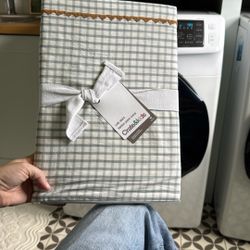 Blue Gingham Crib Skirt Crate And Barrel - New With Tags  