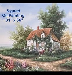 Signed Oil Painting In Gold Frame 