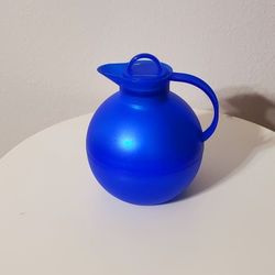 Vintage Alfi insulated thermos pitcher designed by Ole Palsby Denmark  Germany Plastic And Glass Collectible Bright Blue