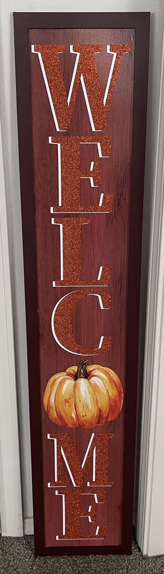 48” LEANER “WELCOME” SIGN Autumn /Fall Decor !