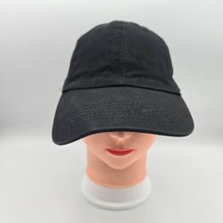 Ethos Plain Solid Black Adjustable Strapback Hat