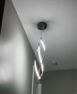 Modern Chrome Spiral LED Pendant Light ✨