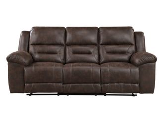 Double Brown Reclining Sofa