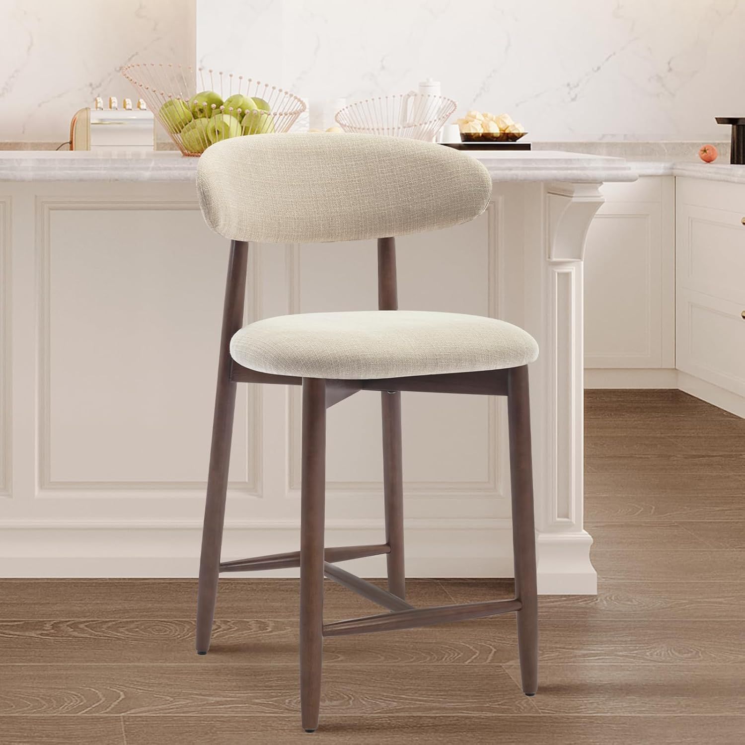 Counter height Upholstered Bar Stool Chair BEIGE