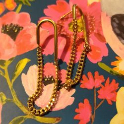 Women's Half Chain Hoop Earring
