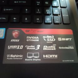 Msi Gaming Laptop  I7 