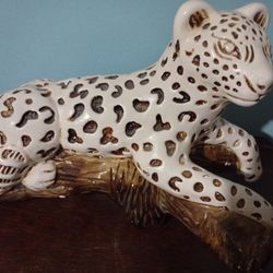 Mid Century Chalkware Snow Leopard