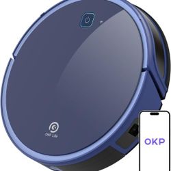 OKP K7 Robot Vacuum Cleaner, Strong Suction, Slim, Quiet, Robotic Vacuums Cleaner for Home, APP/WiFi/Voice Control, Ideal for Pet Hair, Hard Wood 