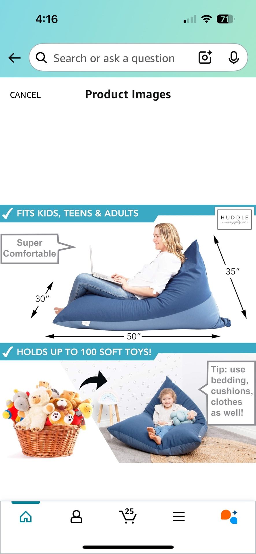 “Bean” Bad Stuffy Chair