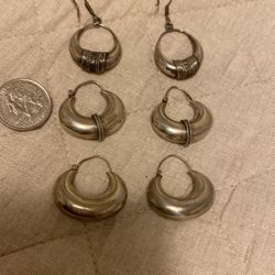 Vintage Sterling Silver Earrings 