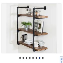 3-Tier Black Industrial Wall Shelf (1)