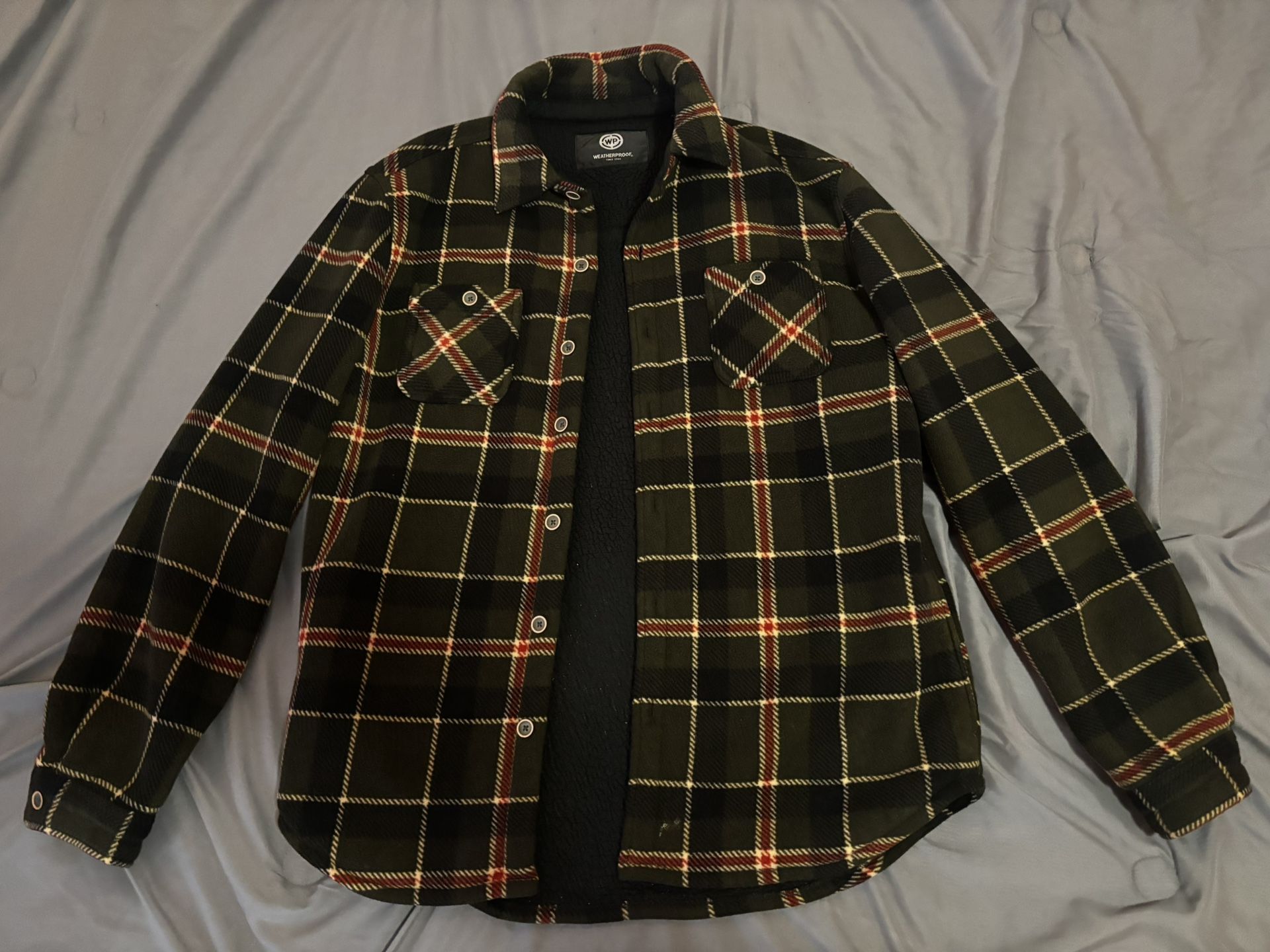 Sherpa Lined Fleece Flannel Jacket