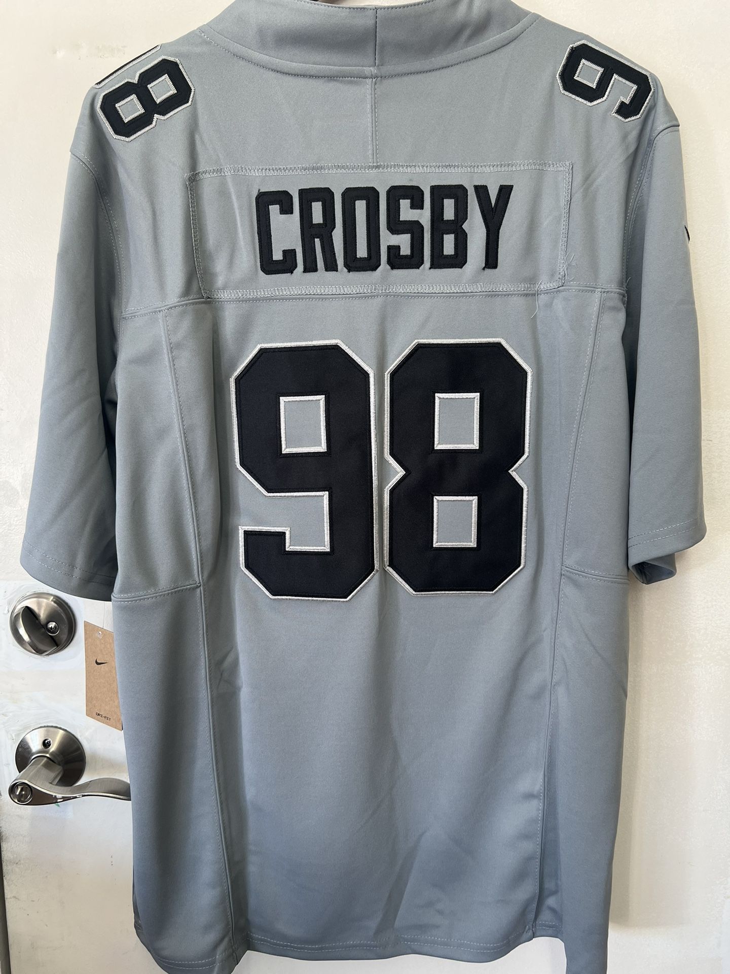 Maxx Crosby #98 Las Vegas Raiders Silver Jersey Vapor Limited Edition Size XL