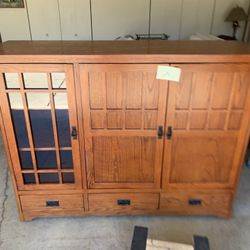 Mission Oak Style Entertainment Center 