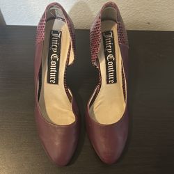 Juicy couture purple leather python heels size 10