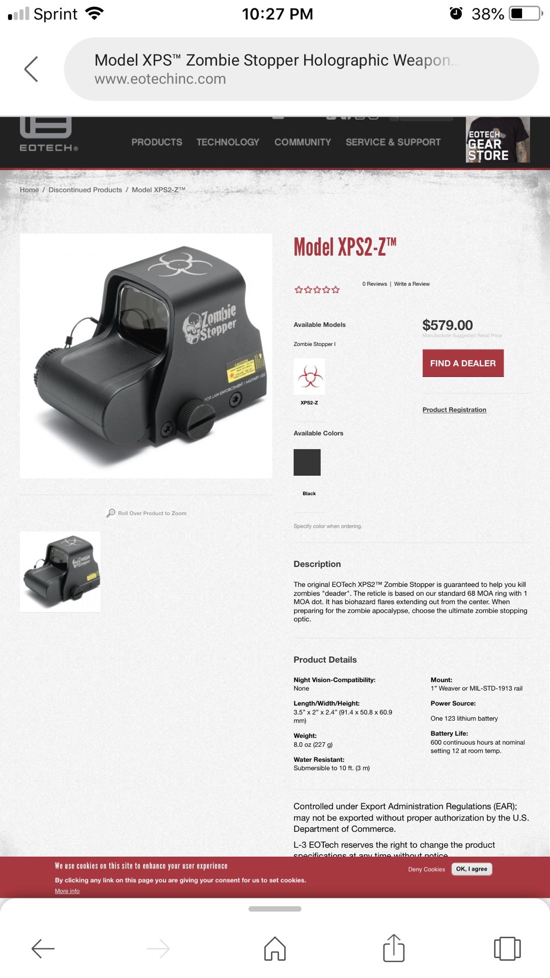 EOTech L3 zombie stopper sight and magnifier 1.5-5x magnification