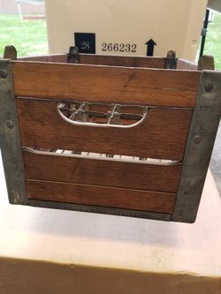 Vintage 1945 Wooden milk crate.