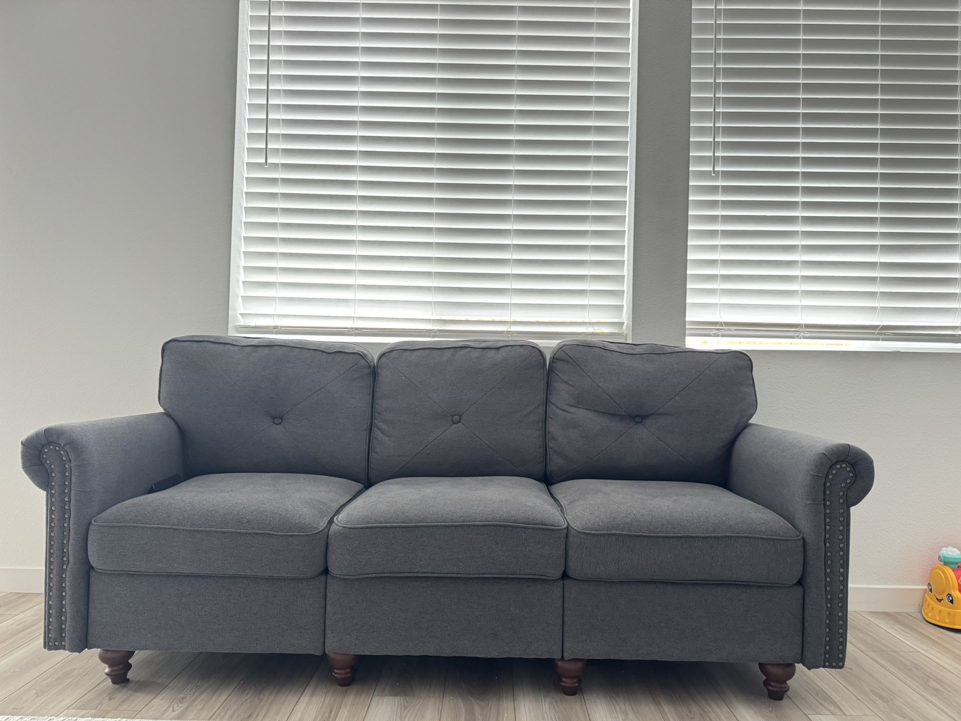 Gray 3 Seater Fabric Couch