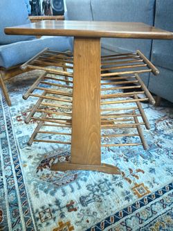 Vintage End Table Magazine Tree Frank Josef Style Danish Scandi Mid-Century