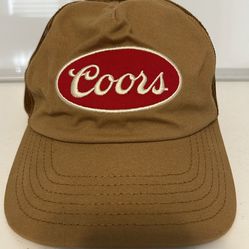 Coors Snapback Mesh Back Trucker Hat Solid Brown One Size Embroidered
