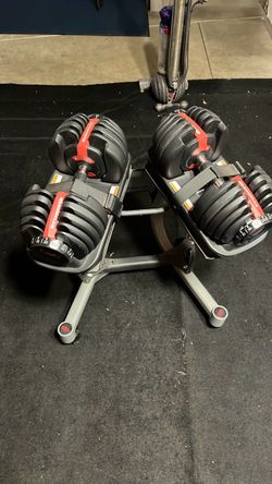 Bowflex adjustable dumbbells with stand