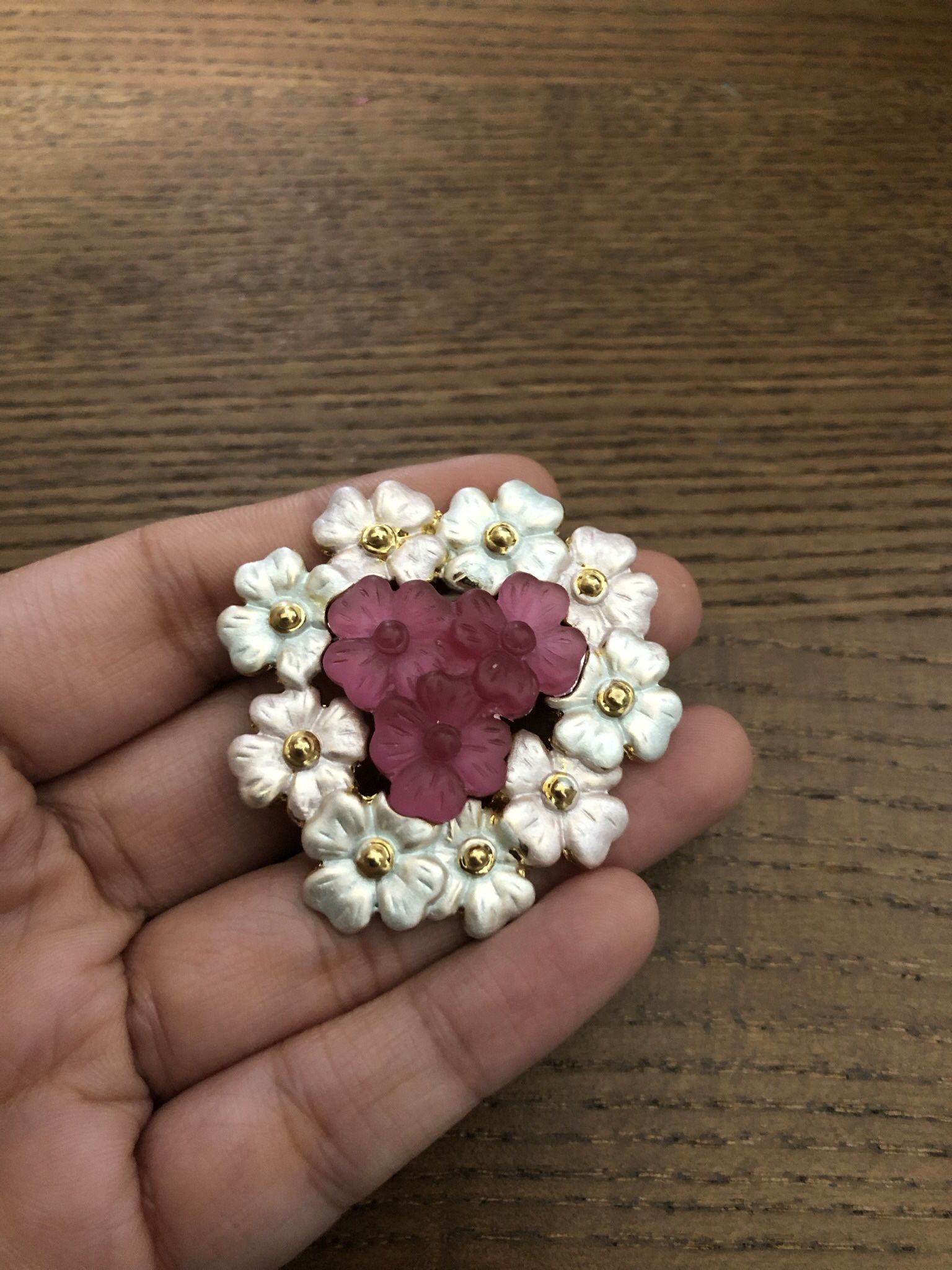 Gold Plated Floral Bouquet Brooch Pin