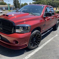 Dodge Ram 1500. Quad Cab 95k Miles over 30k in upgrades 2008 hard custom paint Tonneau cover, Bed-rug bed liner, 22 inch rim’s, DVD player, too much m
