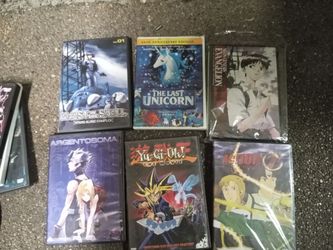 Anime collection (ghost in the shell, yugioh, the last unicorn, neon Genesis evangelion)