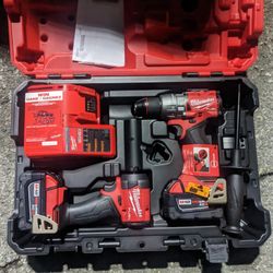 Milwaukee Set. Hammer Drill , Driver, Charger , 2 Batteries 