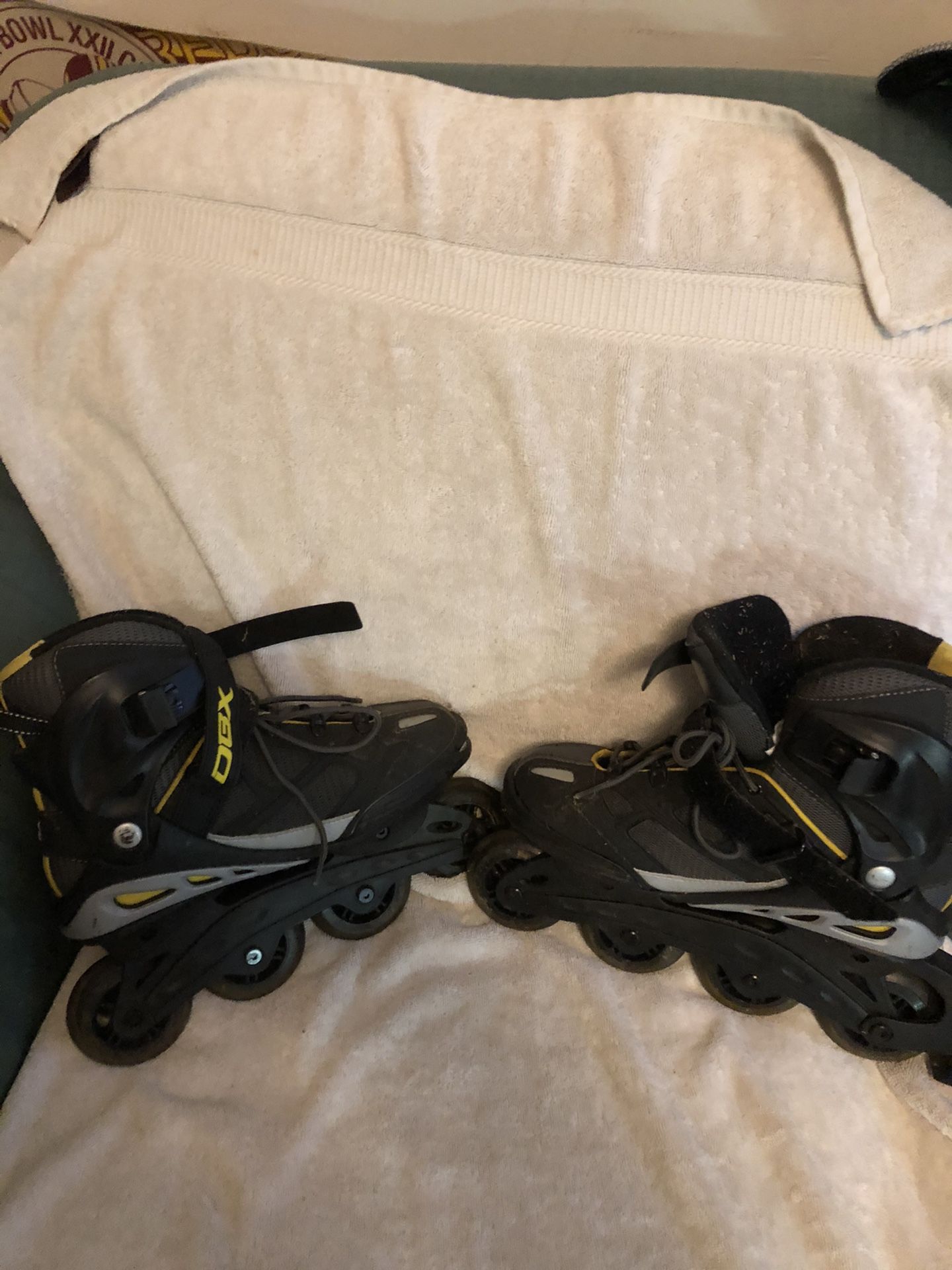 Mens DBX Inline Skates Size 8 ABEC 7 80mm Black with Yellow
