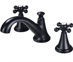 Vintage Widespread Bathroom Faucet - 2 Handle 3-Hole Sink Faucet Set in Solid Brass, Drip-Free Ceramic Disc Cartridge, Adjustable 8 to 16 Inch Install