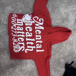 Mental Health Matters Red Hoodie (cropped)