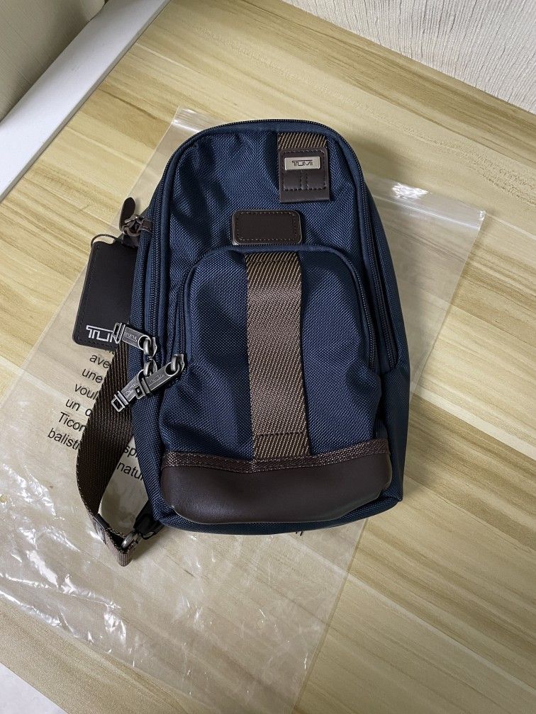 TUMl Blue Nylon Crossbody Sling Bag