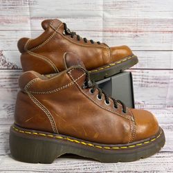 Vintage Dr. Martens 8542 Chunky Platform Leather Boots Brown Y2K Women’s Size 7